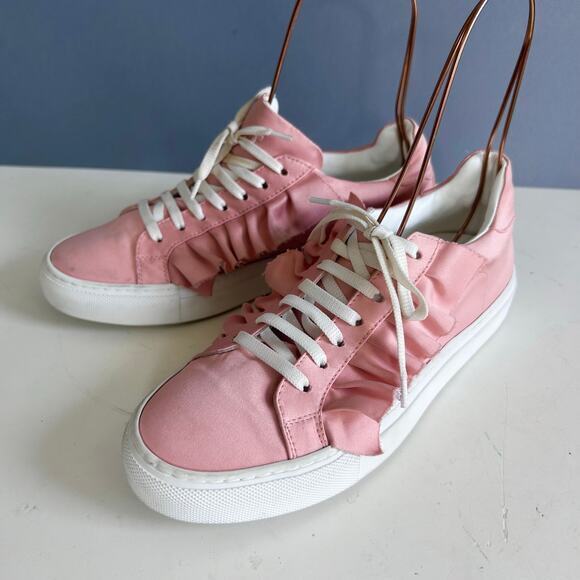 Joshua*S Sneakers Size 8 Eu 38 Ruffle Pink Italy Coquette Fairy